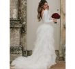 100 Dollar Wedding Dress Beautiful Discount White Long Sleeves Wedding Dresses Tiered Skirts Tulle Sweep Train Plus Size Wedding Dresses Satin Long Sleeves Backless Wedding Dress Simple