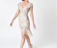 1920s Style Bridesmaid Dresses Fresh 1920s Style Champagne Beaded Fringe Aurore Flapper Dress