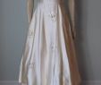 1940 Wedding Dresses Beautiful 1940s 1950s Ivory Satin Beaded Wedding Dress Cream Satin