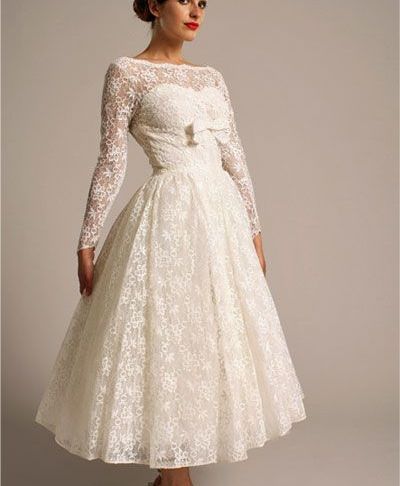 1950s Tea Length Wedding Dresses Beautiful Ea13 Elizabeth Avery 1950s All Lace Sweetheart Tea Length