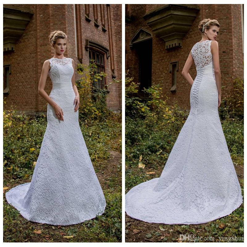 romantic lace wedding dresses elegant jewel
