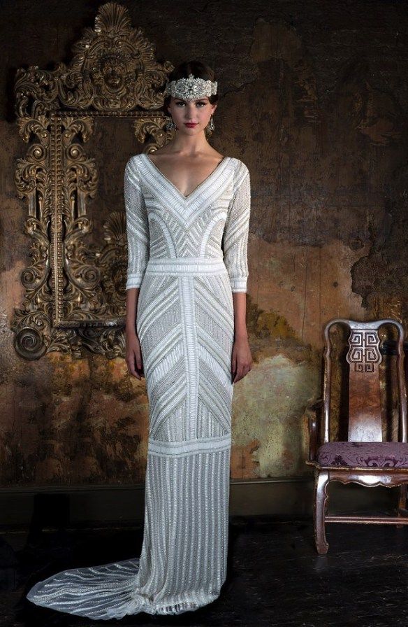 20s Inspired Wedding Dresses Inspirational Saturn Art Deco Gown Eliza J…