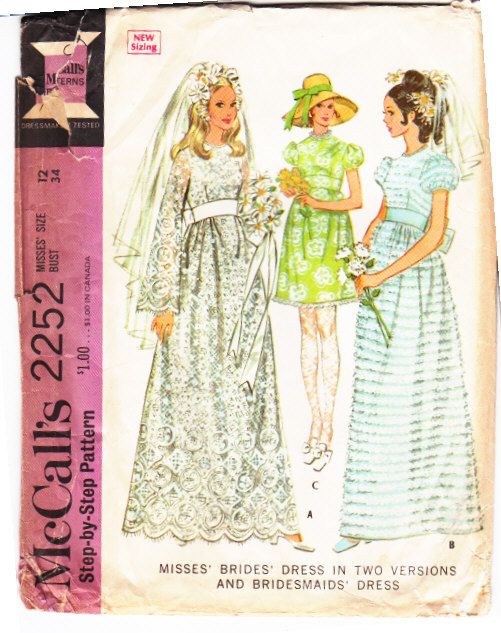 60s Style Wedding Dresses Inspirational Mccall S 2252 60s Bell Sleeve Wedding Dress Pattern