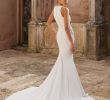 99 Wedding Dresses Inspirational Style Crepe Fit and Flare Dress with Illusion Lace