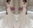 A Line Bride Dresses Elegant Modest Simple A Line Cheap Wedding Dresses Lace Satin Appliques Beaded Crystal V Neck Sweep Train Long Sleeve Wedding Bridal Gowns