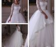 A Line Princess Wedding Dresses Lovely 2018 Princess Wedding Dresses A Line Scoop 3 4 Long Sleeve Sweep Train Bridal Gowns with Lace Applique Beaded Sash Plus Size