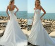 A Line Strapless Wedding Dresses Fresh Discount 2019 White Ivory Satin Wedding Dresses A Line Strapless Beaded Lace Up Court Train Spring Summer Beach Garden Bridal Gown Plus Size Cheap A