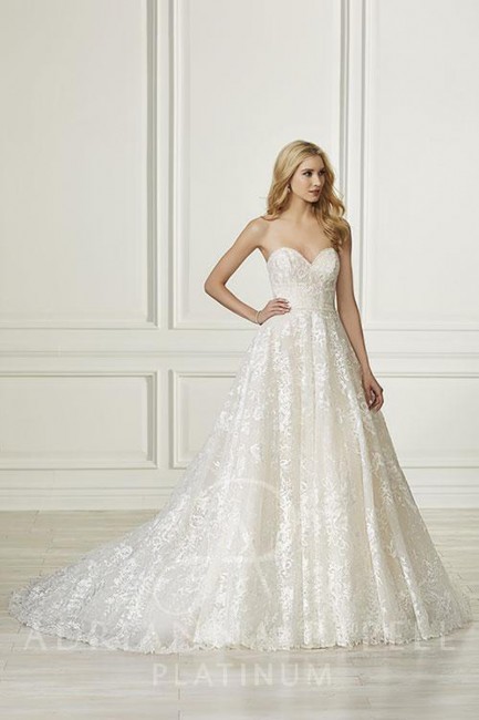 adrianna papell strapless sweetheart neck wedding gown 01 545