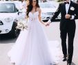 A Line Sweetheart Wedding Dresses New Discount Robe De Mariee New Long Wedding Dresses 2019 Sweetheart Neck Spaghetti Strap Court Train A Line Appliques Tulle Bride Gowns Maid Honor