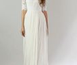 A Line Wedding Dresses with Sleeves Elegant Dazzling A Line 1 2 Sleeves Floor Length Lace Chiffon Wedding Dresses