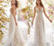 A Line Wedding Dresses with Straps New Od Lover Women Lace A Line Pleated Hem See Through Wedding