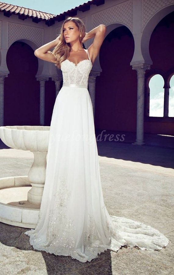 A Line Wedding Gown Lovely Elegant A Line Beach Straps Wedding Dress Bridal Dress Long