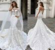 After Wedding Dress for Bride Luxury 2019 Vintage Mermaid Lace Wedding Dresses with Cape Sheer Plunging Neck Bohemian Wedding Gown Appliqued Plus Size Bridal Vestidos De Nnovia