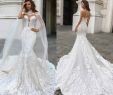 After Wedding Dress for Bride Luxury 2019 Vintage Mermaid Lace Wedding Dresses with Cape Sheer Plunging Neck Bohemian Wedding Gown Appliqued Plus Size Bridal Vestidos De Nnovia
