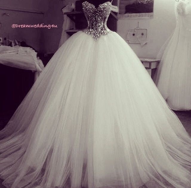 Luxury 2015 Crystals Diamond Ball Gown Wedding Dress f the Shoulder Tulle Back Lace Up Vestido
