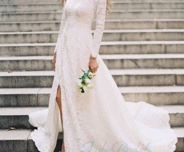 All Lace Wedding Dress Elegant Amazing All Lace Off Shoulder Long Sleeves Boho Wedding