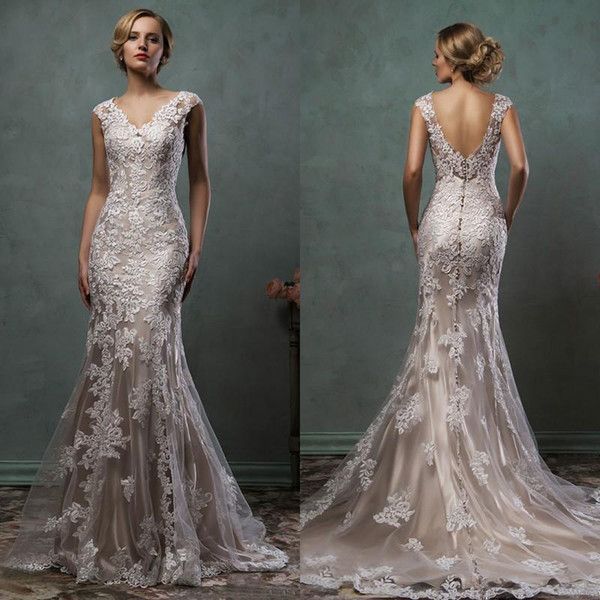 Amelia Sposa 2016 Wedding Dress Lovely Vintage Amelia Sposa Volle Spitze Applikationen Meerjungfrau