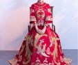 Asian Wedding Dresses Inspirational asian Chinese Traditional Classic Overseas Chinese Red Wedding Dresses Wedding Classic oriental Female Style Embroidered Phoenix Cheongsam Long Sleeve