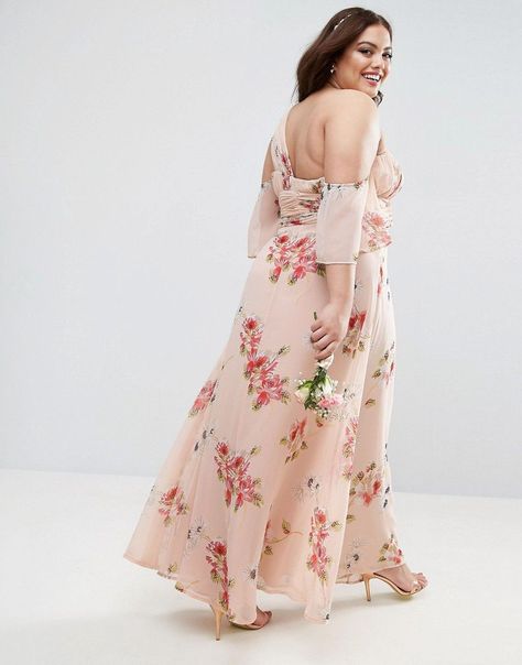 Asos Dresses for Wedding Unique asos Curve Wedding E Shoulder Maxi Dress In Summer Rose