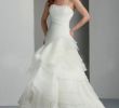 Asymmetrical Wedding Dresses Inspirational organza Strapless Ruffled Neckline Rouched Bodice and