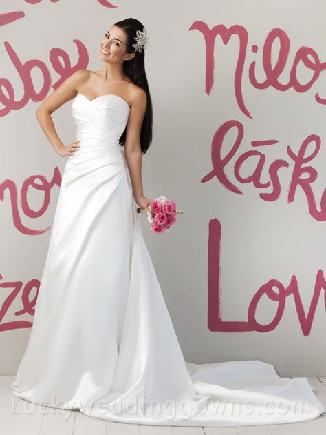 Asymmetrical Wedding Dresses Inspirational Sweetheart A Line Satin Summer Wedding Dress with