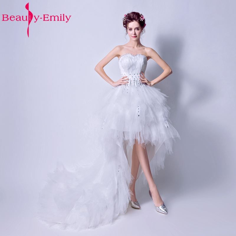 Asymmetrical Wedding Dresses New Beauty Emily Y Short asymmetrical White Wedding Dresses
