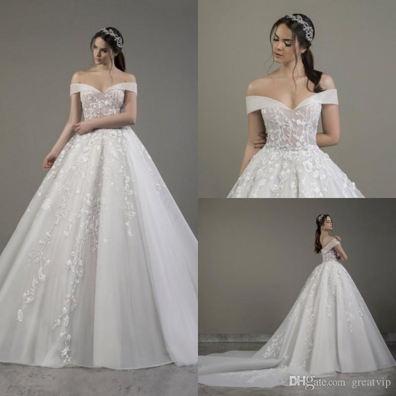 Autumn Wedding Dresses Awesome 2020 Lace Appliqued Ball Gown Wedding Dress F Shoulder Luxury Designer Tulle Garden Outdoor Bridal Gowns Autumn Winter Wedding Dress