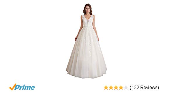 Average Wedding Dress Cost Luxury Abaowedding Women S Wedding Dress for Bride Lace Applique evening Dress V Neck Straps Ball Gowns