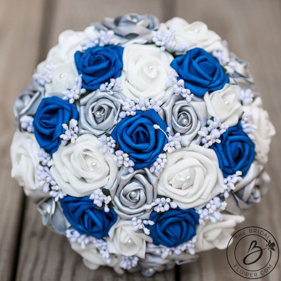 Baby Blue Wedding Awesome Royal Blue Wedding Bouquet Royal Blue and Silver Bouquet