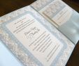 Baby Blue Wedding Lovely Silver & Light Blue Damask Invitation Pocket Suite with