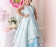 Baby Dresses for Wedding New Light Blue Baby Dress Jacquard Dress Blue toddler Outfit