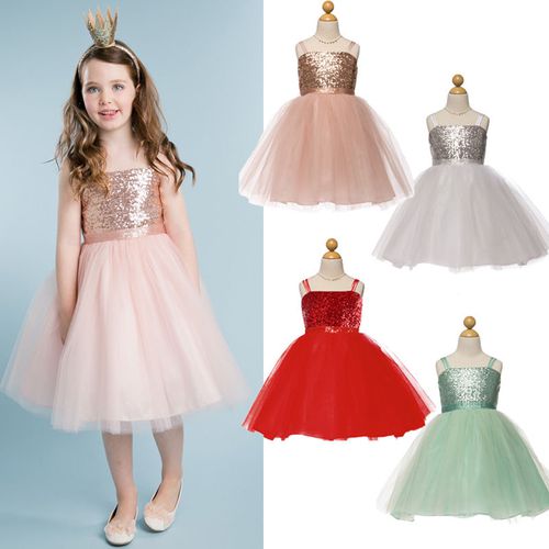 Baby Girl Dresses for Wedding Lovely Details About Princess Kids Baby Girls Sequins Party Dress Gown formal Bridesmaid Dresses Airyclub