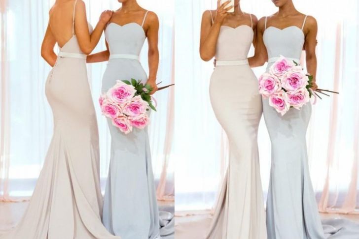 Baby Online Wedding Dresses New Babyonline New Arrival Bridesmaid Dresses 2019 Y Backless Spaghetti Straps Sweep Train Long Maid Of Honor Gowns for Church Weddings