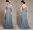 Barn Wedding Dresses for Guests Best Of Grey Blue 2018 Tulle Sheer Jewel Neck Bridesmaid Dresses A Line Backless Floor Length Rustic Maid Honor Wedding Guest Gown Custom Made Peach