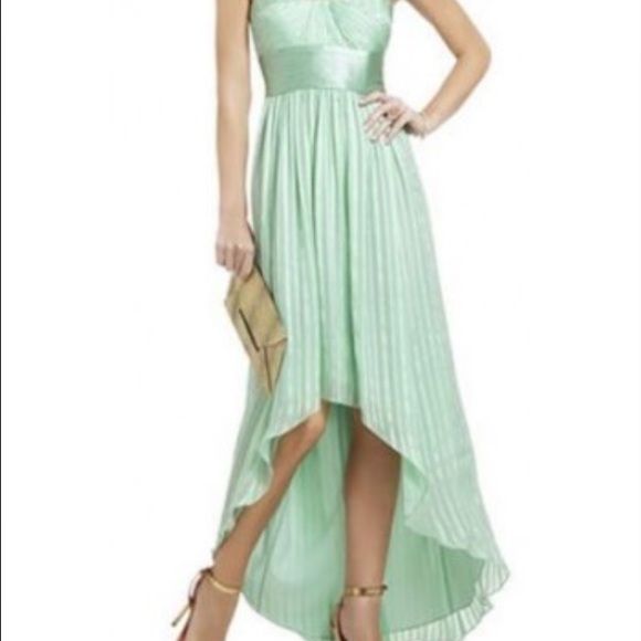 Bcbg evening Gowns Best Of Bcbg Maxazria Long Opaline Green High Low Dress Brand New