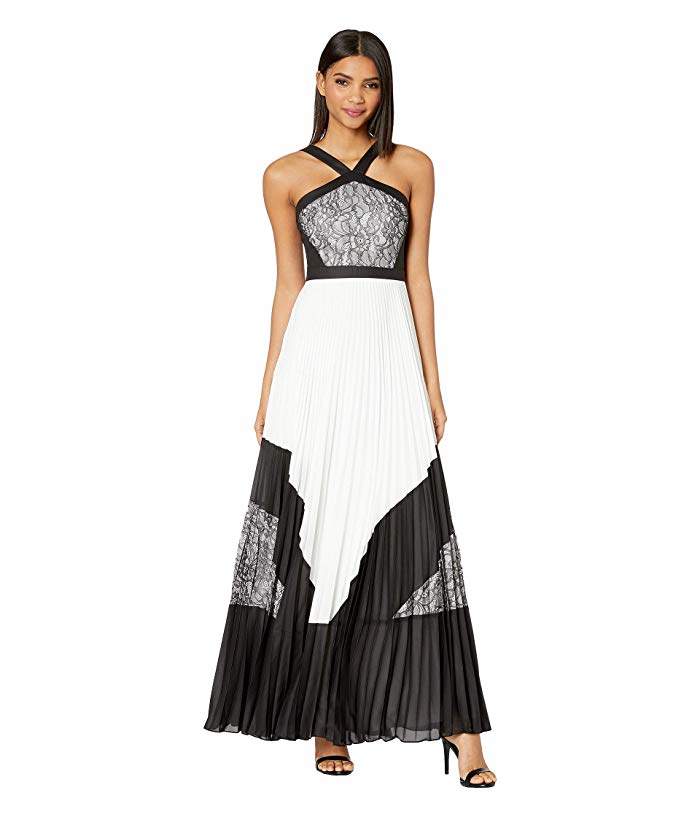 Bcbg evening Gowns Elegant Pleated Lace evening Gown