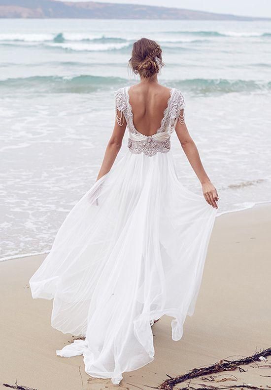 Beach Wedding Dresses Casual New Casual Beach Wedding Dress with Sleeves – Fashion Dresses