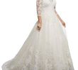 Beach Wedding Dresses Plus Size Fresh Women S Plus Size Bridal Ball Gown Vintage Lace Wedding Dresses for Bride with 3 4 Sleeves