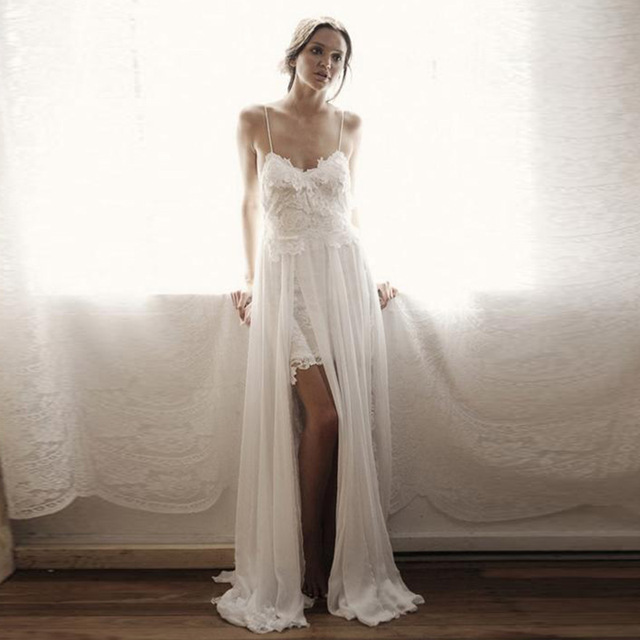 Beach Wedding Dresses Plus Size Unique Bulk Discount Lorie Boho Wedding Dress 2019 Spaghetti Strap