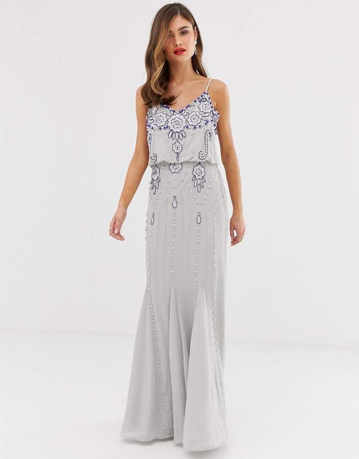 Frock and Frill cami strap overlay maxi dress with embellished detail