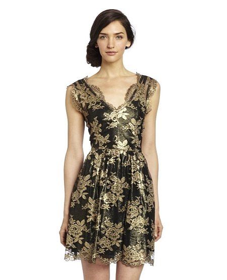 Beaded Slip Dress Lovely Black and Gold Dress
