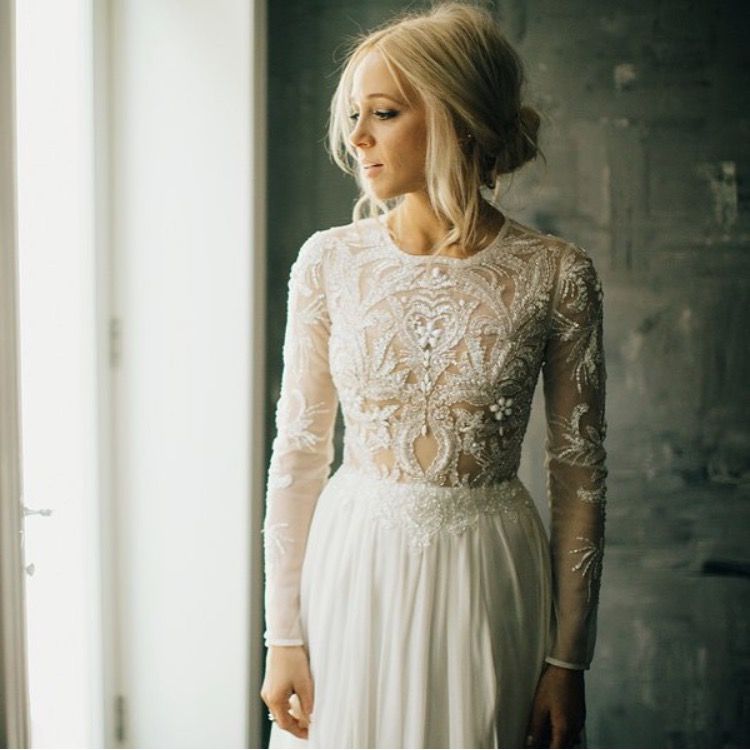 Beaded Wedding Dresses with Sleeves Inspirational Long Sleeved Wedding Gown with Beaded Designs