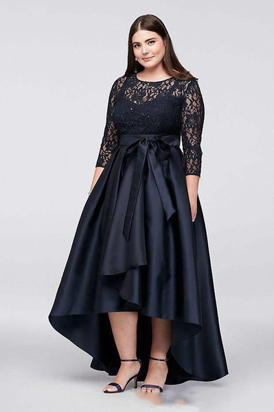 Beautiful Dresses for Wedding Guests Beautiful High Low Plus Size Mother Lace formal Wear 3 4 Sleeve Wedding Guest evening Dress Party Mother the Bride Dress Gowns Custom Bridesmaid Dresses