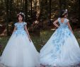 Beautiful Dresses to Wear to A Wedding Unique Beautiful White Flower Girls Dresses with Blue Flowers Princess Floor Length Kids Birthday evening Prom Wear Pageant Gowns
