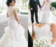 Beautiful Plus Size Wedding Dresses New 2019 Lace Plus Size Wedding Dresses Cap Sleeve button Covered Back Modest Mermaid Bridal Gowns Ruffle Tiers organza Skirt Wedding Gowns