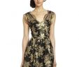 Below the Knee Dresses for Wedding Guests New Black and Gold Dress