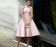 Below the Knee Dresses for Wedding Guests Unique Light Pink A Line Knee Length Bridesmaid Dresses Jewel Neck Crystal Sash Satin Prom Gown Short Puffy Wedding Guest Skirt Bridesmaid Dress Line