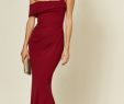 Best Dresses for Wedding Guest New F the Shoulder Pleated Waist Maxi Dress In Wine Red by Goddiva Product Photo