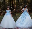 Best Dresses to Wear to A Wedding New Beautiful White Flower Girls Dresses with Blue Flowers Princess Floor Length Kids Birthday evening Prom Wear Pageant Gowns