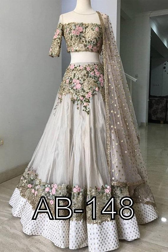 Best Gown Designs Lovely Indian Designer Heavy Crop top Skirt Lehenga Blouse with